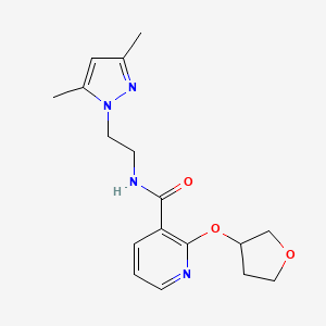 N-(2-(3,5-dimethyl-1H-pyrazol-1-yl)ethyl)-2-((tetrahydrofuran-3-yl)oxy)nicotinamide