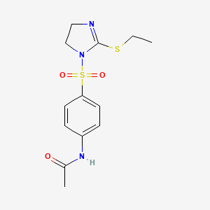 molecular formula C13H17N3O3S2 B2902557 N-[4-[(2-ethylsulfanyl-4,5-dihydroimidazol-1-yl)sulfonyl]phenyl]acetamide CAS No. 868216-55-1