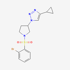 molecular formula C15H17BrN4O2S B2902558 1-(1-((2-bromophenyl)sulfonyl)pyrrolidin-3-yl)-4-cyclopropyl-1H-1,2,3-triazole CAS No. 2034303-41-6