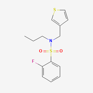 2-fluoro-N-propyl-N-(thiophen-3-ylmethyl)benzenesulfonamide