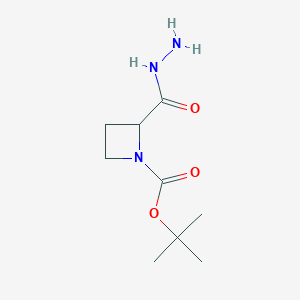 molecular formula C9H17N3O3 B2902561 Tert-butyl 2-(hydrazinecarbonyl)azetidine-1-carboxylate CAS No. 1779700-36-5