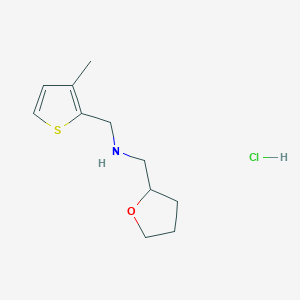 molecular formula C11H18ClNOS B2902564 (3-Methyl-thiophen-2-ylmethyl)-(tetrahydro-furan-2-ylmethyl)-amine hydrochloride CAS No. 1052510-45-8