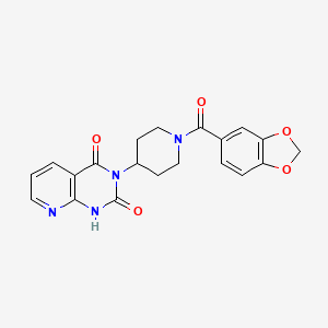 molecular formula C20H18N4O5 B2902565 3-(1-(benzo[d][1,3]dioxole-5-carbonyl)piperidin-4-yl)pyrido[2,3-d]pyrimidine-2,4(1H,3H)-dione CAS No. 2034520-18-6
