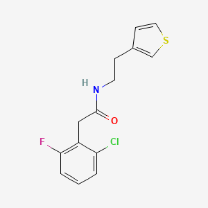 molecular formula C14H13ClFNOS B2902571 2-(2-chloro-6-fluorophenyl)-N-(2-(thiophen-3-yl)ethyl)acetamide CAS No. 1797073-64-3