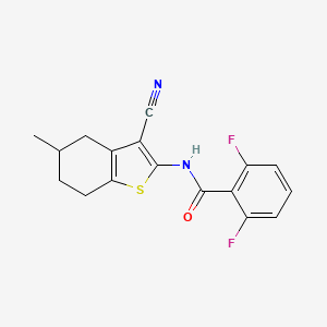 molecular formula C17H14F2N2OS B2902572 N-(3-cyano-5-methyl-4,5,6,7-tetrahydrobenzo[b]thiophen-2-yl)-2,6-difluorobenzamide CAS No. 313405-32-2