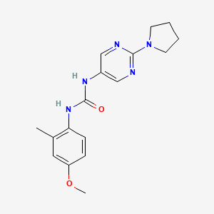 1-(4-Methoxy-2-methylphenyl)-3-(2-(pyrrolidin-1-yl)pyrimidin-5-yl)urea