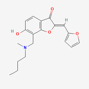 molecular formula C19H21NO4 B2902577 (Z)-7-((butyl(methyl)amino)methyl)-2-(furan-2-ylmethylene)-6-hydroxybenzofuran-3(2H)-one CAS No. 896856-21-6