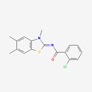 molecular formula C17H15ClN2OS B2902578 (Z)-2-chloro-N-(3,5,6-trimethylbenzo[d]thiazol-2(3H)-ylidene)benzamide CAS No. 1006987-76-3