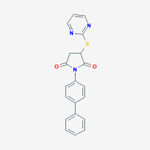 molecular formula C20H15N3O2S B290258 1-(Biphenyl-4-yl)-3-(pyrimidin-2-ylsulfanyl)pyrrolidine-2,5-dione 