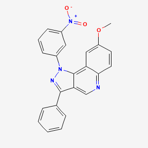 molecular formula C23H16N4O3 B2902581 8-methoxy-1-(3-nitrophenyl)-3-phenyl-1H-pyrazolo[4,3-c]quinoline CAS No. 901264-02-6