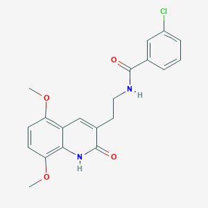 3-chloro-N-[2-(5,8-dimethoxy-2-oxo-1H-quinolin-3-yl)ethyl]benzamide