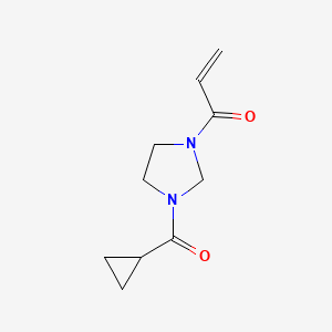 molecular formula C10H14N2O2 B2902584 1-[3-(Cyclopropanecarbonyl)imidazolidin-1-yl]prop-2-en-1-one CAS No. 2224403-65-8