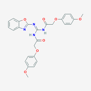 molecular formula C26H24N4O7 B290259 N-[(Z)-(1,3-benzoxazol-2-ylamino){[(4-methoxyphenoxy)acetyl]amino}methylidene]-2-(4-methoxyphenoxy)acetamide 