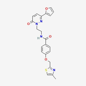 N-(2-(3-(furan-2-yl)-6-oxopyridazin-1(6H)-yl)ethyl)-4-((4-methylthiazol-2-yl)methoxy)benzamide