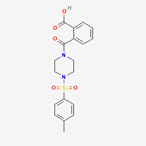 molecular formula C19H20N2O5S B2902592 2-[4-(4-Methylbenzenesulfonyl)piperazine-1-carbonyl]benzoic acid CAS No. 741729-17-9