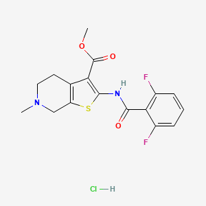 molecular formula C17H17ClF2N2O3S B2902600 Methyl 2-(2,6-difluorobenzamido)-6-methyl-4,5,6,7-tetrahydrothieno[2,3-c]pyridine-3-carboxylate hydrochloride CAS No. 1330308-23-0