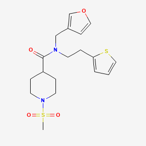 molecular formula C18H24N2O4S2 B2902603 N-(furan-3-ylmethyl)-1-(methylsulfonyl)-N-(2-(thiophen-2-yl)ethyl)piperidine-4-carboxamide CAS No. 1797762-65-2