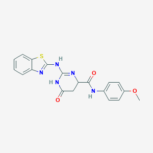 molecular formula C19H17N5O3S B290261 2-(1,3-benzothiazol-2-ylamino)-N-(4-methoxyphenyl)-6-oxo-1,4,5,6-tetrahydropyrimidine-4-carboxamide 