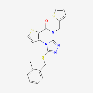 1-((2-methylbenzyl)thio)-4-(thiophen-2-ylmethyl)thieno[2,3-e][1,2,4]triazolo[4,3-a]pyrimidin-5(4H)-one