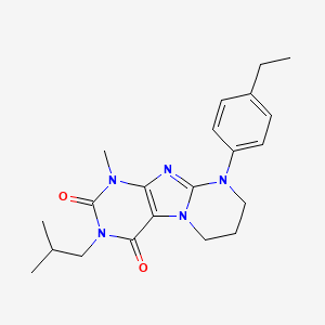 molecular formula C21H27N5O2 B2902622 9-(4-ethylphenyl)-1-methyl-3-(2-methylpropyl)-7,8-dihydro-6H-purino[7,8-a]pyrimidine-2,4-dione CAS No. 848866-81-9