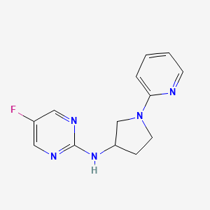 molecular formula C13H14FN5 B2902629 5-fluoro-N-(1-(pyridin-2-yl)pyrrolidin-3-yl)pyrimidin-2-amine CAS No. 2034559-41-4