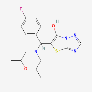 molecular formula C17H19FN4O2S B2902636 5-((2,6-Dimethylmorpholino)(4-fluorophenyl)methyl)thiazolo[3,2-b][1,2,4]triazol-6-ol CAS No. 1009227-35-3