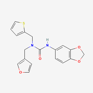 molecular formula C18H16N2O4S B2902645 3-(Benzo[d][1,3]dioxol-5-yl)-1-(furan-3-ylmethyl)-1-(thiophen-2-ylmethyl)urea CAS No. 1421527-99-2