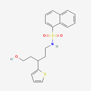 molecular formula C19H21NO3S2 B2902646 N-(5-hydroxy-3-(thiophen-2-yl)pentyl)naphthalene-1-sulfonamide CAS No. 2034510-66-0