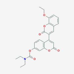 molecular formula C25H23NO7 B2902648 [4-(8-ethoxy-2-oxochromen-3-yl)-2-oxochromen-7-yloxy]-N,N-diethylcarboxamide CAS No. 896033-72-0