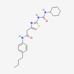 molecular formula C22H30N4O2S B2902649 N-(4-butylphenyl)-2-(2-(3-cyclohexylureido)thiazol-4-yl)acetamide CAS No. 921470-58-8