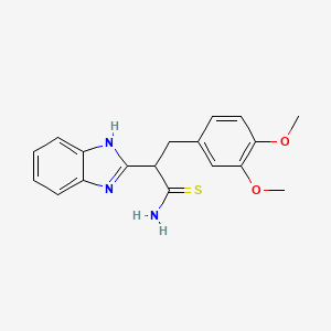 molecular formula C18H19N3O2S B2902655 2-(1H-benzimidazol-2-yl)-3-(3,4-dimethoxyphenyl)propanethioamide CAS No. 1261009-91-9