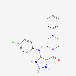 molecular formula C20H21ClN6O B2902658 N-(4-chlorophenyl)-4-[4-(4-methylphenyl)piperazine-1-carbonyl]-1H-1,2,3-triazol-5-amine CAS No. 1291872-64-4