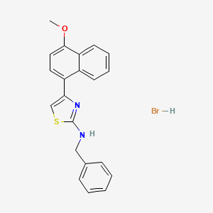 molecular formula C21H19BrN2OS B2902659 N-benzyl-4-(4-methoxynaphthalen-1-yl)-1,3-thiazol-2-amine hydrobromide CAS No. 1052544-77-0