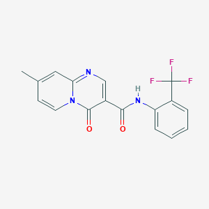 molecular formula C17H12F3N3O2 B2902665 8-methyl-4-oxo-N-[2-(trifluoromethyl)phenyl]pyrido[1,2-a]pyrimidine-3-carboxamide CAS No. 847411-61-4