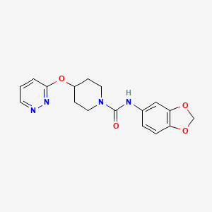 molecular formula C17H18N4O4 B2902666 N-(benzo[d][1,3]dioxol-5-yl)-4-(pyridazin-3-yloxy)piperidine-1-carboxamide CAS No. 1797063-23-0