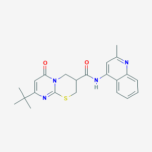 molecular formula C22H24N4O2S B2902686 8-(tert-butyl)-N-(2-methylquinolin-4-yl)-6-oxo-2,3,4,6-tetrahydropyrimido[2,1-b][1,3]thiazine-3-carboxamide CAS No. 1421525-31-6