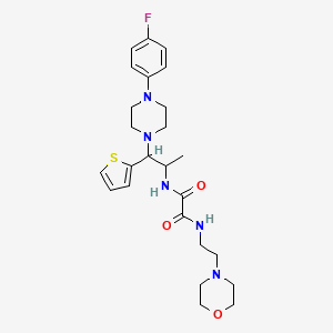 molecular formula C25H34FN5O3S B2902693 N1-(1-(4-(4-fluorophenyl)piperazin-1-yl)-1-(thiophen-2-yl)propan-2-yl)-N2-(2-morpholinoethyl)oxalamide CAS No. 847195-38-4