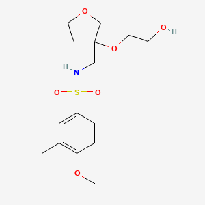 N-((3-(2-hydroxyethoxy)tetrahydrofuran-3-yl)methyl)-4-methoxy-3-methylbenzenesulfonamide