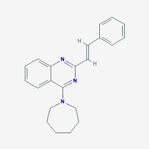 molecular formula C22H23N3 B290274 4-(1-Azepanyl)-2-(2-phenylvinyl)quinazoline 