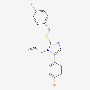 molecular formula C19H16BrFN2S B2902751 1-allyl-5-(4-bromophenyl)-2-((4-fluorobenzyl)thio)-1H-imidazole CAS No. 1207056-18-5