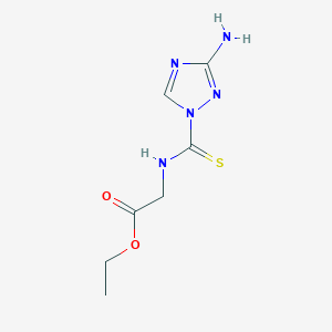 molecular formula C7H11N5O2S B2902755 ethyl 2-{[(3-amino-1H-1,2,4-triazol-1-yl)carbothioyl]amino}acetate CAS No. 338773-85-6
