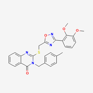 molecular formula C27H24N4O4S B2902756 2-(((3-(2,3-dimethoxyphenyl)-1,2,4-oxadiazol-5-yl)methyl)thio)-3-(4-methylbenzyl)quinazolin-4(3H)-one CAS No. 2034278-80-1