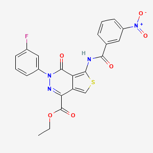 molecular formula C22H15FN4O6S B2902764 Ethyl 3-(3-fluorophenyl)-5-(3-nitrobenzamido)-4-oxo-3,4-dihydrothieno[3,4-d]pyridazine-1-carboxylate CAS No. 888470-50-6