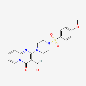 molecular formula C20H20N4O5S B2902767 2-[4-(4-Methoxyphenyl)sulfonylpiperazin-1-yl]-4-oxopyrido[1,2-a]pyrimidine-3-carbaldehyde CAS No. 1090995-98-4