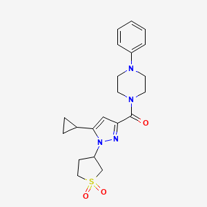 (5-cyclopropyl-1-(1,1-dioxidotetrahydrothiophen-3-yl)-1H-pyrazol-3-yl)(4-phenylpiperazin-1-yl)methanone