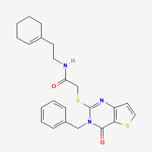 2-({3-benzyl-4-oxo-3H,4H-thieno[3,2-d]pyrimidin-2-yl}sulfanyl)-N-[2-(cyclohex-1-en-1-yl)ethyl]acetamide