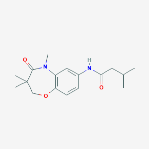 molecular formula C17H24N2O3 B2902772 3-methyl-N-(3,3,5-trimethyl-4-oxo-2,3,4,5-tetrahydrobenzo[b][1,4]oxazepin-7-yl)butanamide CAS No. 921811-69-0