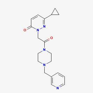 molecular formula C19H23N5O2 B2902773 6-cyclopropyl-2-(2-oxo-2-(4-(pyridin-3-ylmethyl)piperazin-1-yl)ethyl)pyridazin-3(2H)-one CAS No. 2034267-86-0