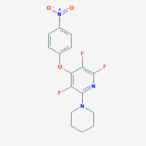 molecular formula C16H14F3N3O3 B290278 2,3,5-Trifluoro-4-{4-nitrophenoxy}-6-(1-piperidinyl)pyridine 