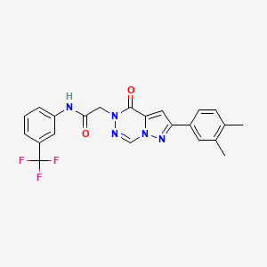 molecular formula C22H18F3N5O2 B2902780 2-[2-(3,4-dimethylphenyl)-4-oxopyrazolo[1,5-d][1,2,4]triazin-5(4H)-yl]-N-[3-(trifluoromethyl)phenyl]acetamide CAS No. 1021079-15-1